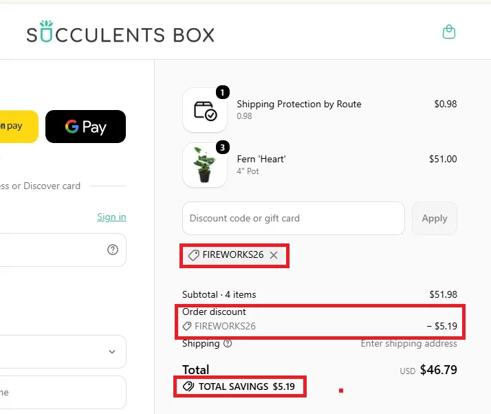 Succulentsbox 10% off