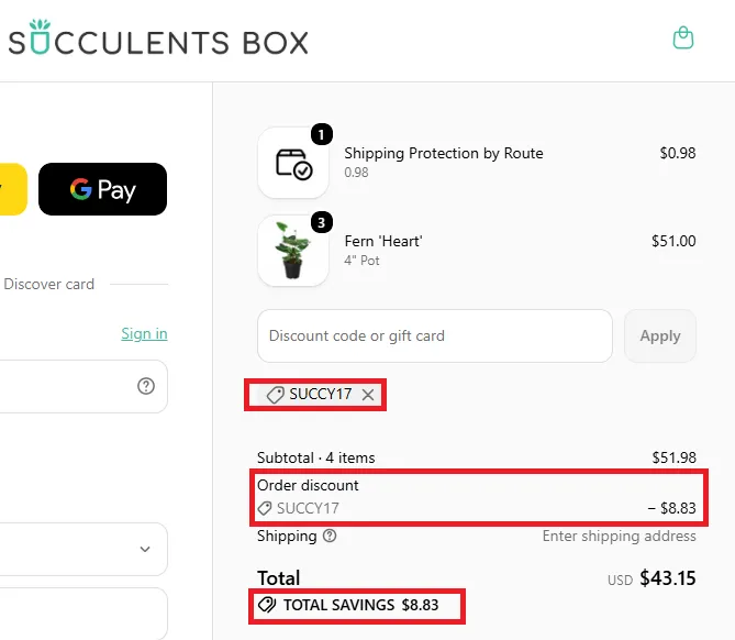 Succulentsbox latest coupon