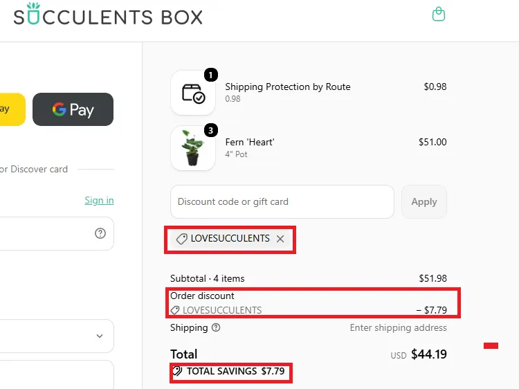 Succulentsbox 15% off coupon code